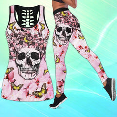 Hot Skull Butterfly Tanktops And Leggings Set - Wonder Skull