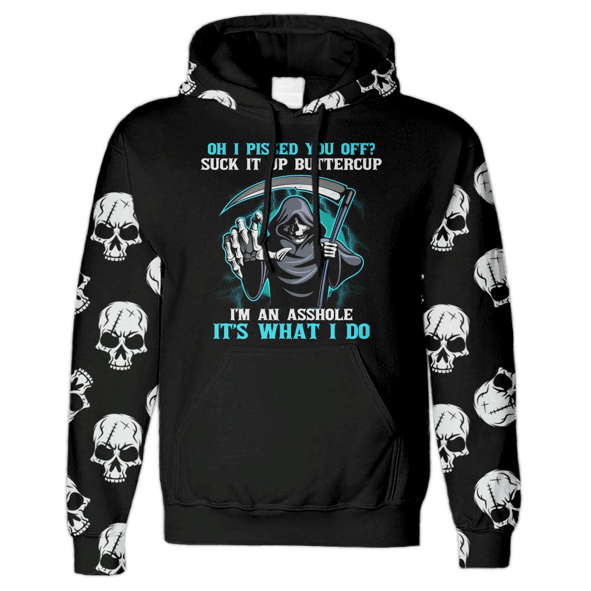 I Pissed You Off Skull Gothic All Over Print Unisex Hoodie - Wonder Skull