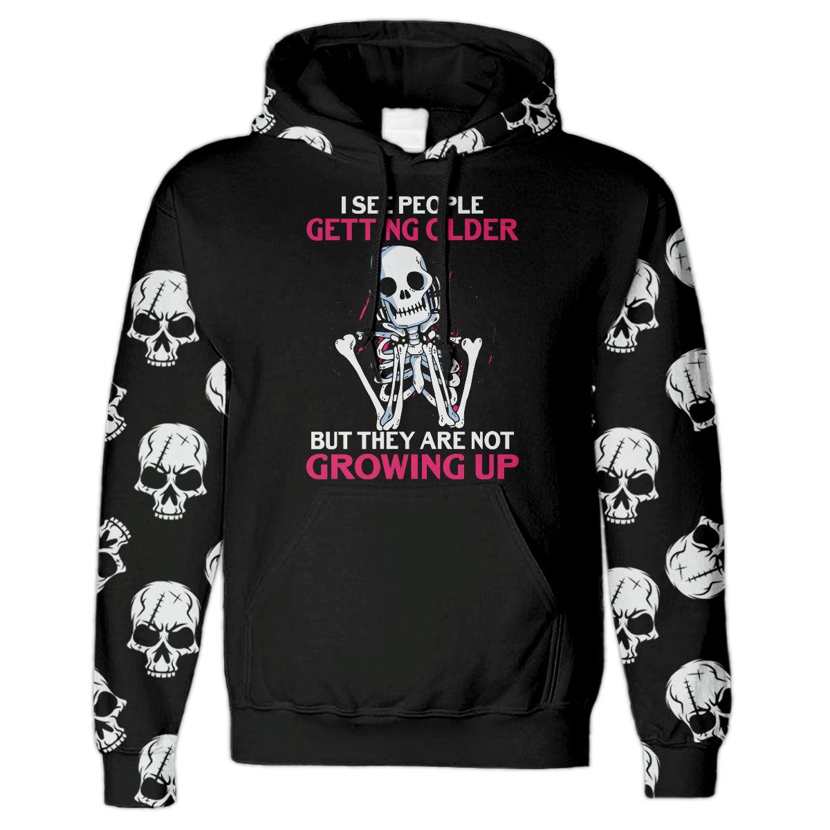 I See People Skull Gothic All Over Print Unisex Pullover Hoodie - Wonder Skull