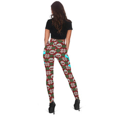 Knitted Skull Leggings And Hollow Tank Top Set For Women - Wonder Skull