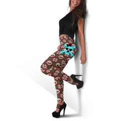 Knitted Skull Leggings And Hollow Tank Top Set For Women - Wonder Skull