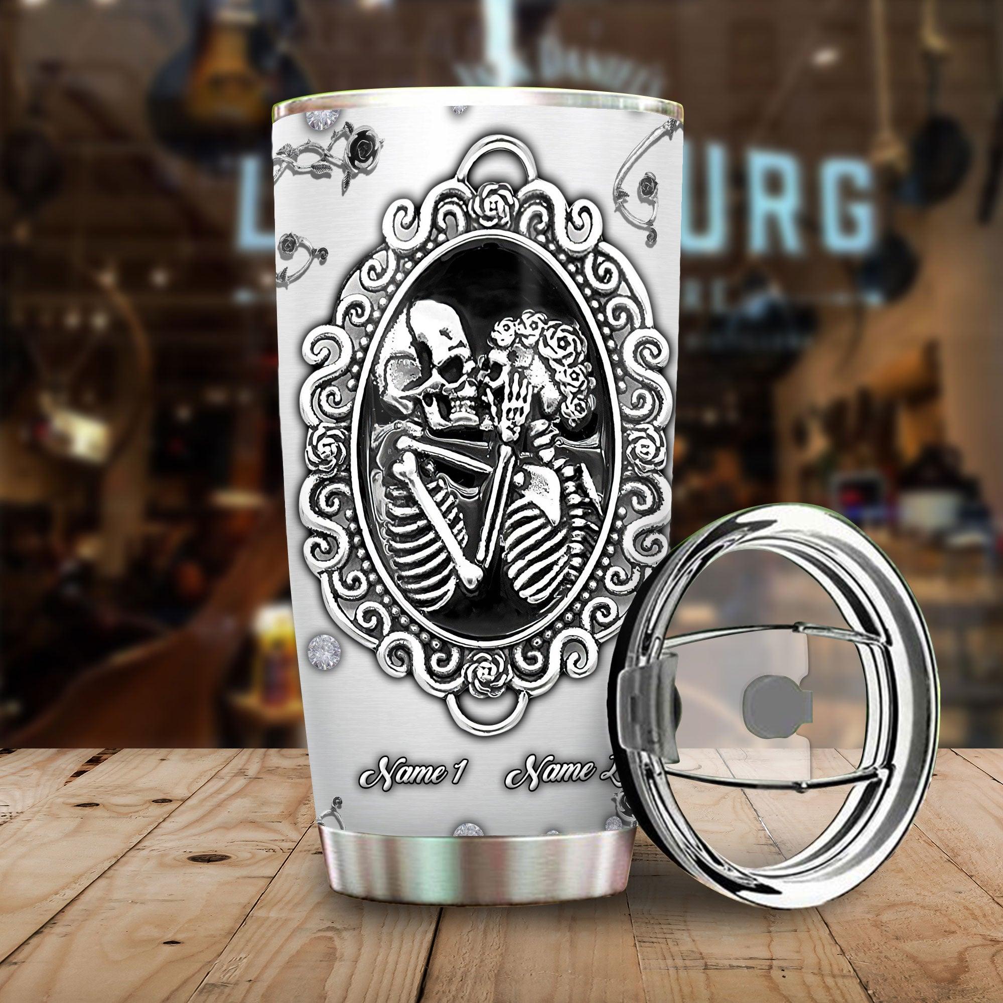 When I Say I Love You More- Couple Skeleton Gothic Personalized Tumbler - Wonder Skull