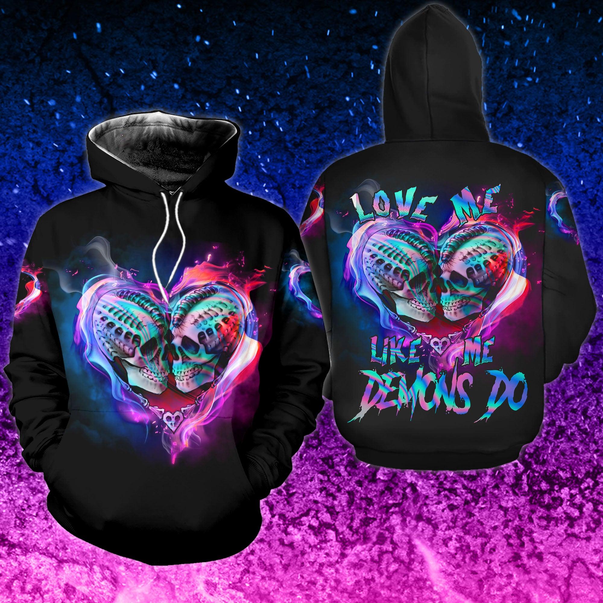 Skull Couple Heart Combo Hoodie and Leggings - Wonder Skull