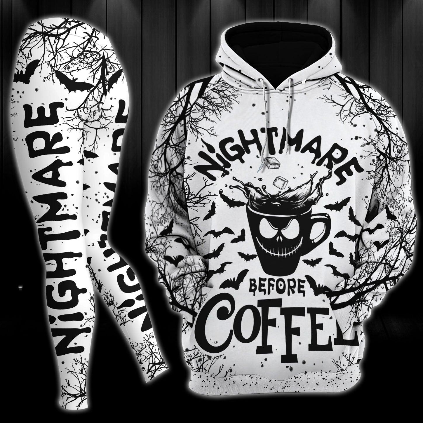 Nightmare Before Coffee Combo Hoodie and Leggings - Wonder Skull