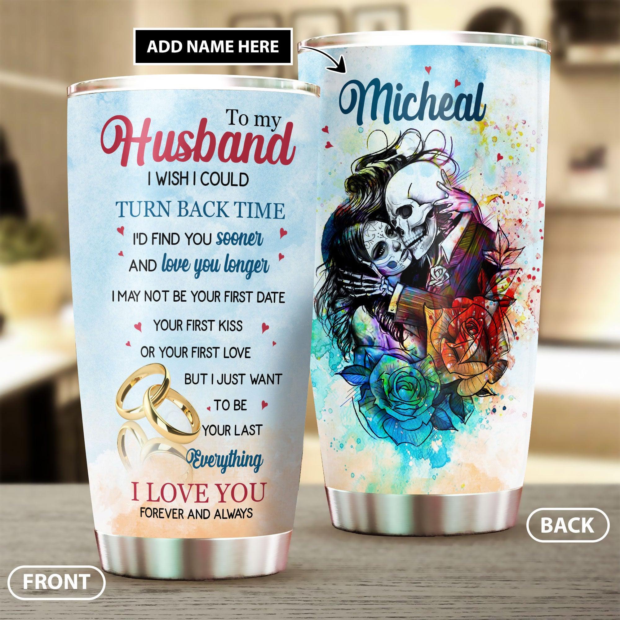 To My Husband-Couple Skeleton Romantic Personalized Tumbler - Wonder Skull