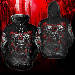 Skull Death Rose Combo Hoodie and Leggings - Wonder Skull