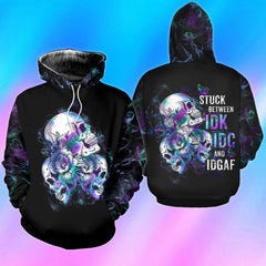 Hologram Skull IDK IDC Combo Hoodie and Leggings - Wonder Skull