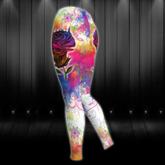 Rose Skull Gothic Colorful Artwork Combo Hoodie and Leggings - Wonder Skull