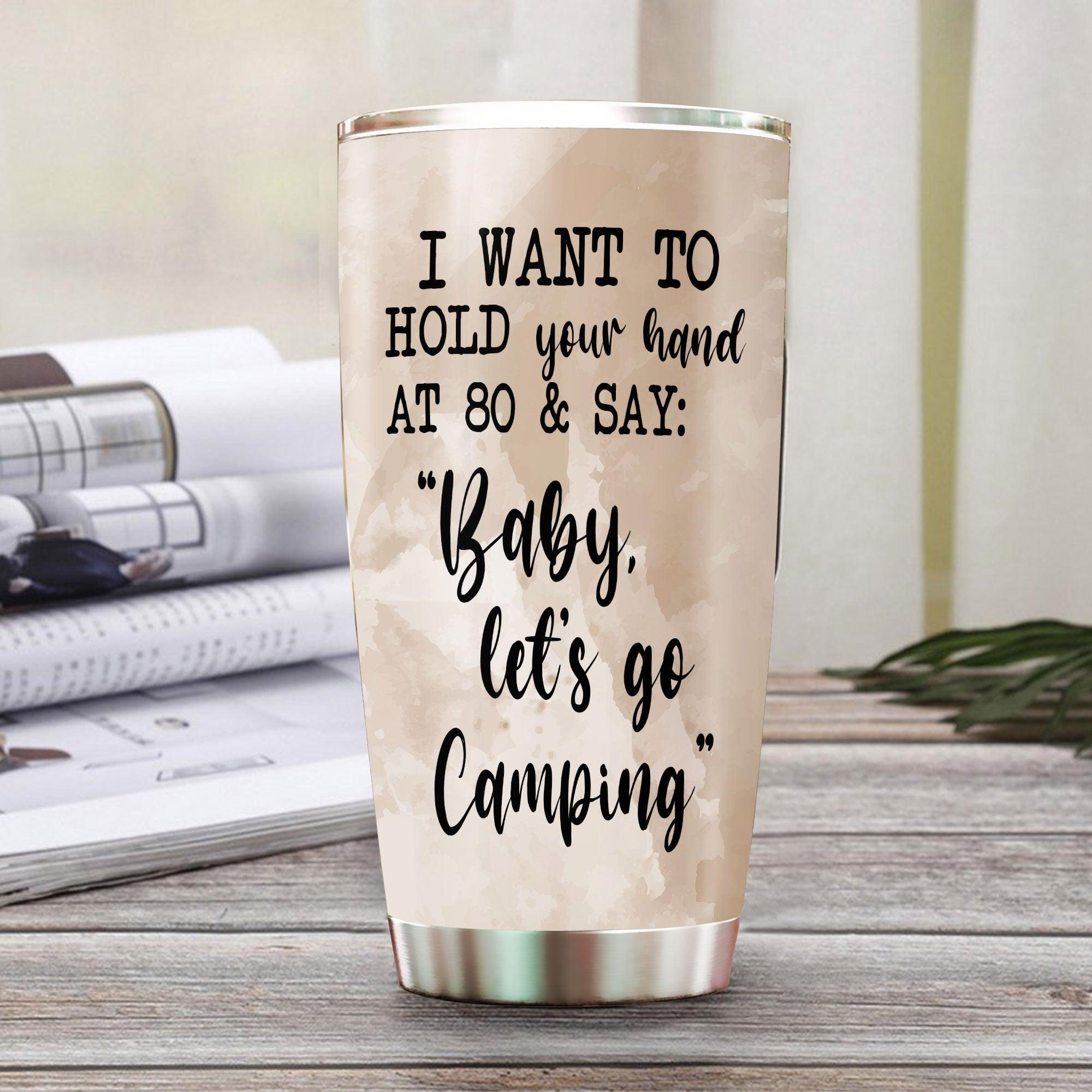 Baby Let Go Camping- Gothic Couple Skeleton Personalized Tumbler - Wonder Skull