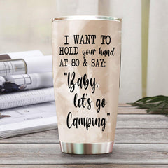 Baby Let Go Camping- Gothic Couple Skeleton Personalized Tumbler - Wonder Skull