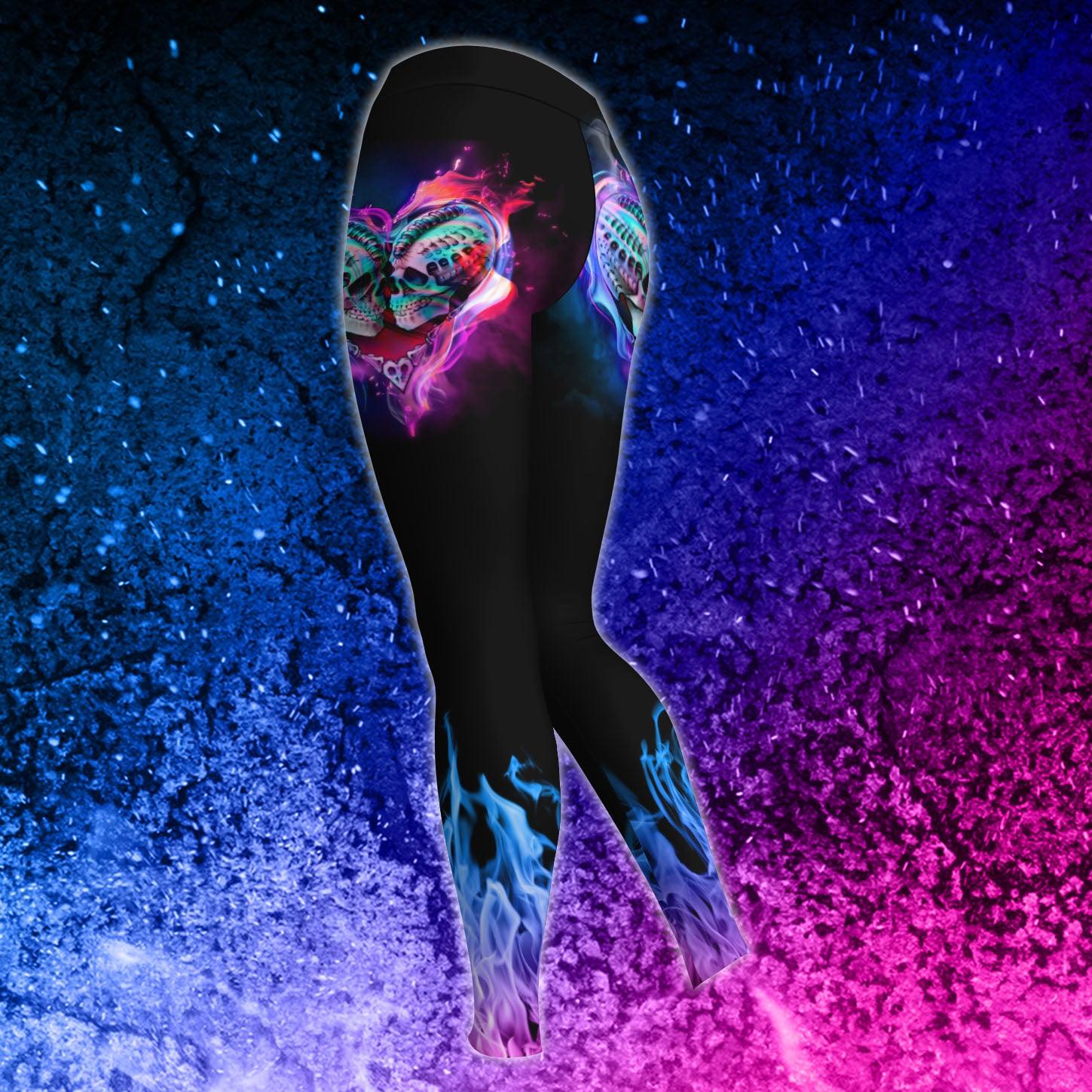 Skull Couple Heart Combo Hoodie and Leggings - Wonder Skull