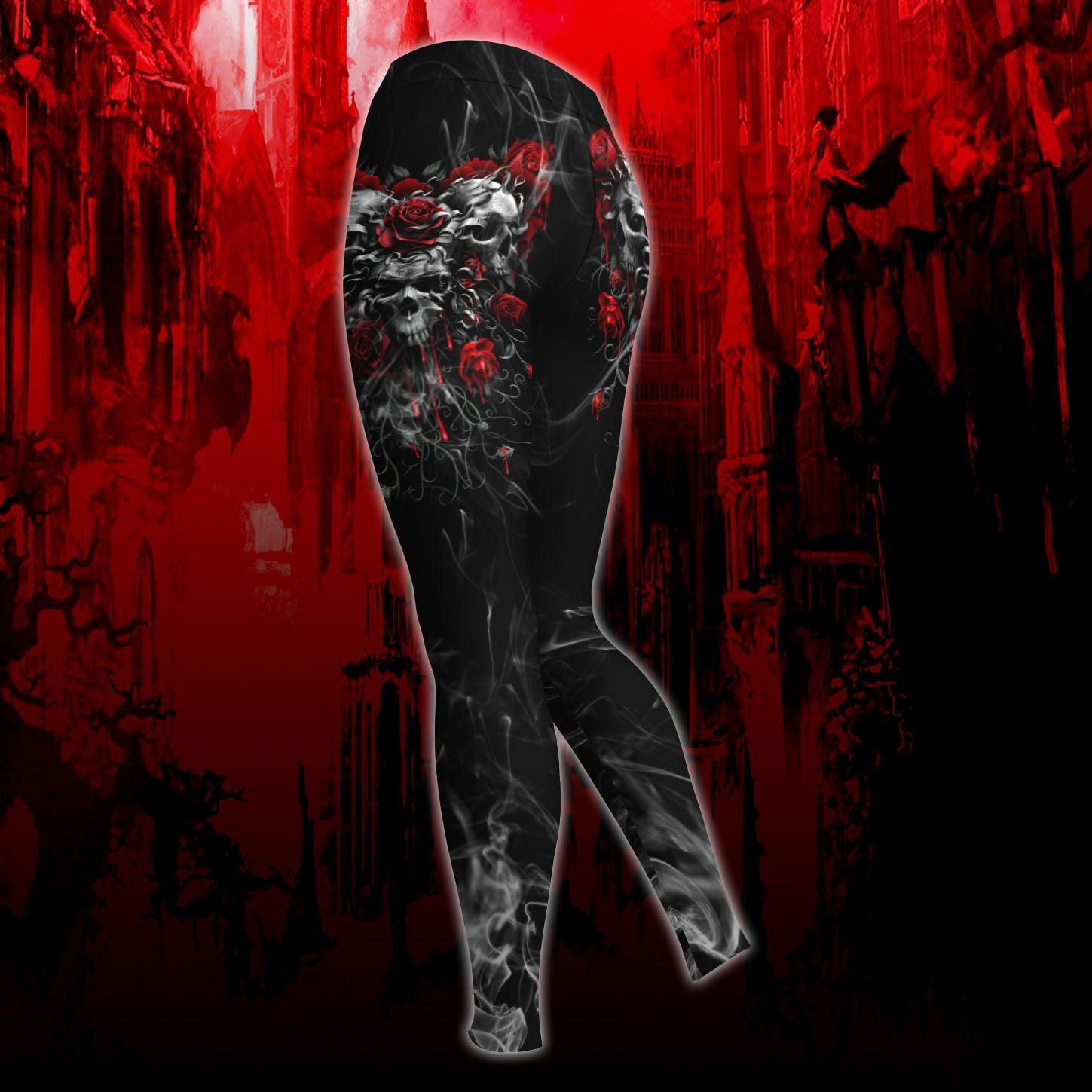 Skull Death Rose Combo Hoodie and Leggings - Wonder Skull