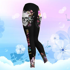 Skull Flower Rose Combo Hoodie and Leggings - Wonder Skull