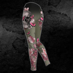 Skull Rose Butterfly Pink Combo Hoodie and Leggings - Wonder Skull