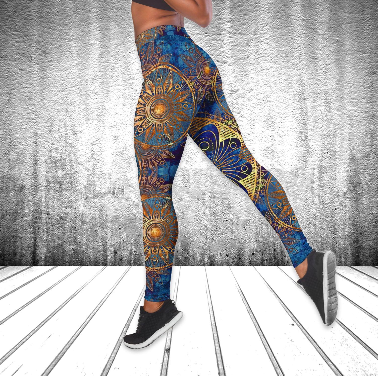 Blue Mandala Pattern Tanktop and Leggings - Wonder Skull
