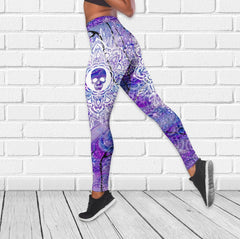 Purple Mandala Skull Tanktop and Leggings - Wonder Skull
