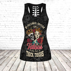 F-bomb Mom Tattoos Skull Girl Tanktop and Leggings - Wonder Skull