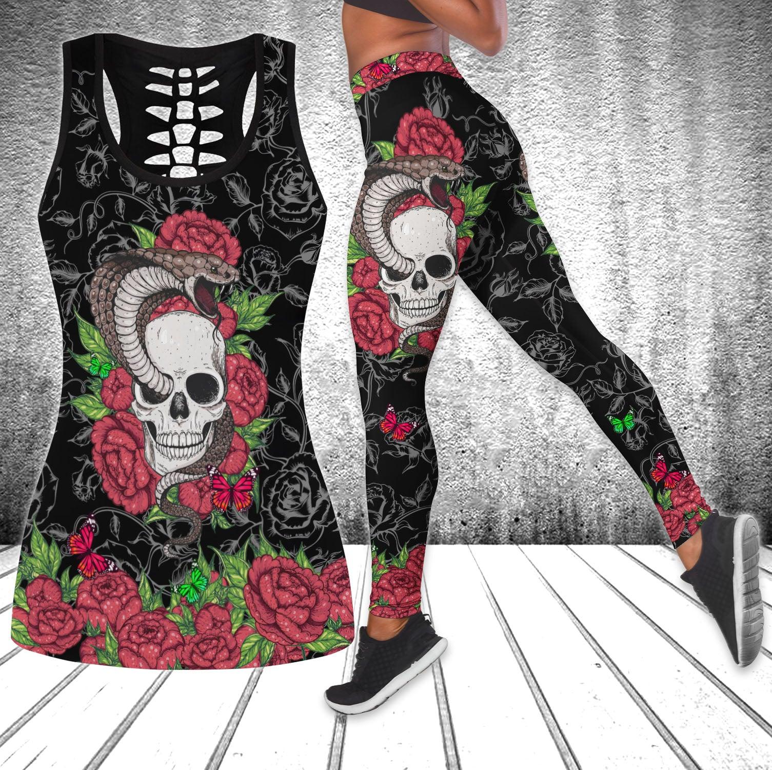 Snake Rose Skull Tanktop and Leggings - Wonder Skull