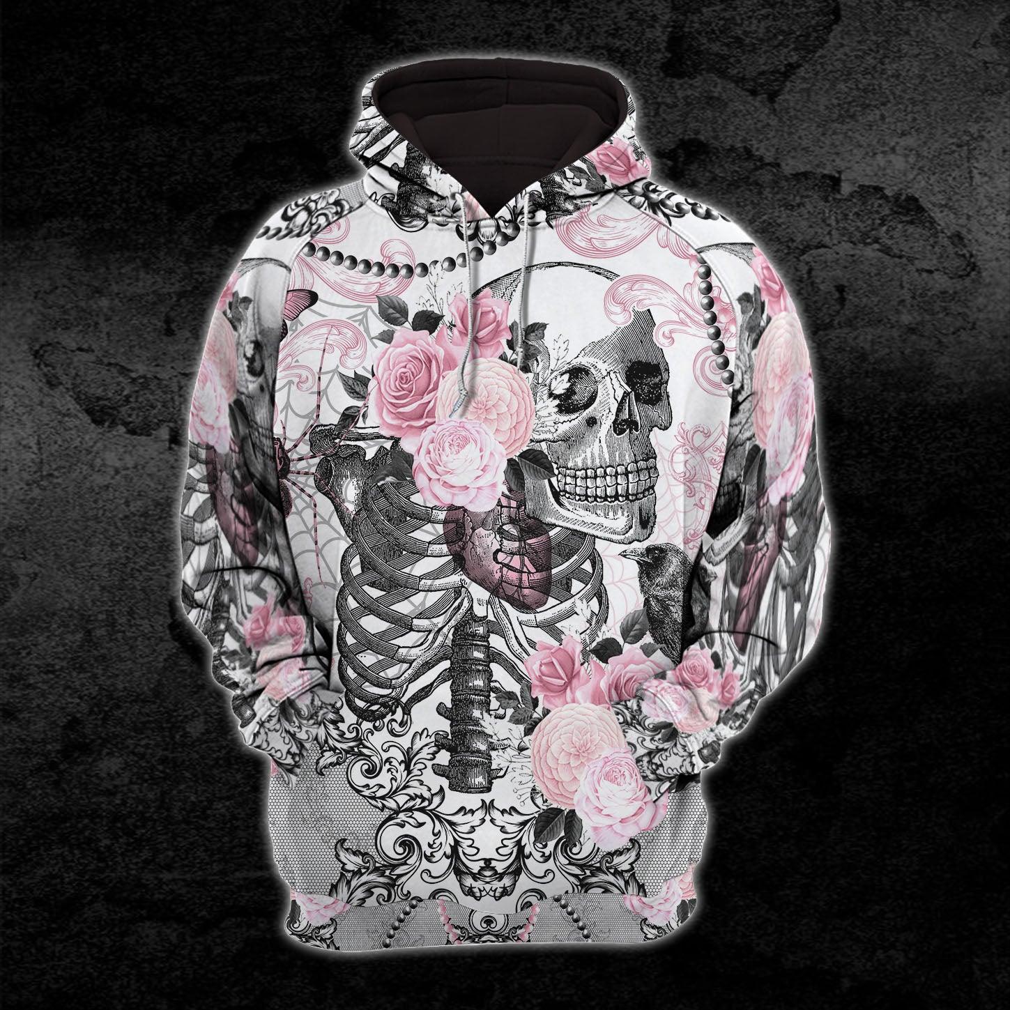 Christmas Skeleton Rose Combo Hoodie and Leggings - Wonder Skull