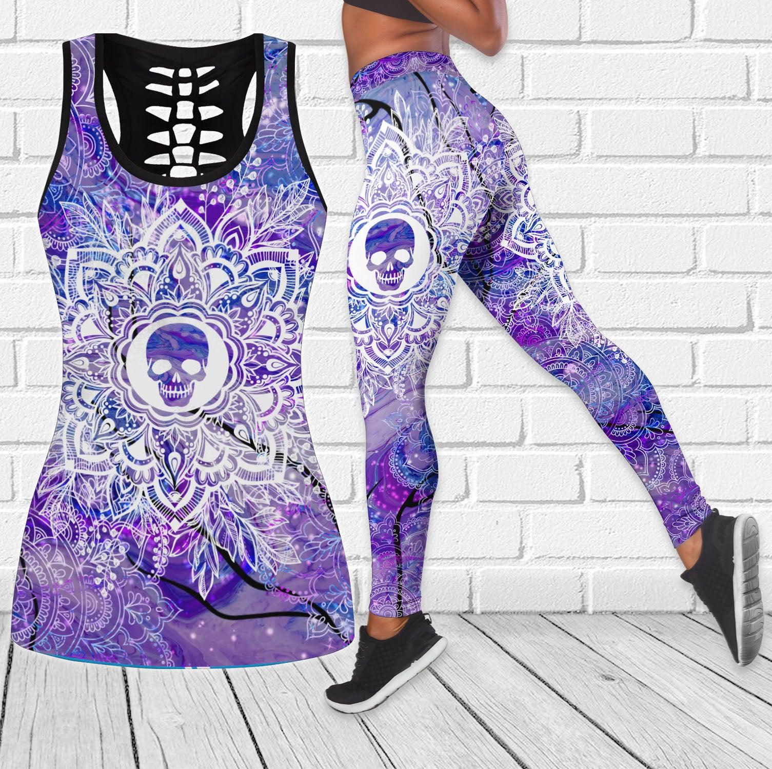 Purple Mandala Skull Tanktop and Leggings - Wonder Skull
