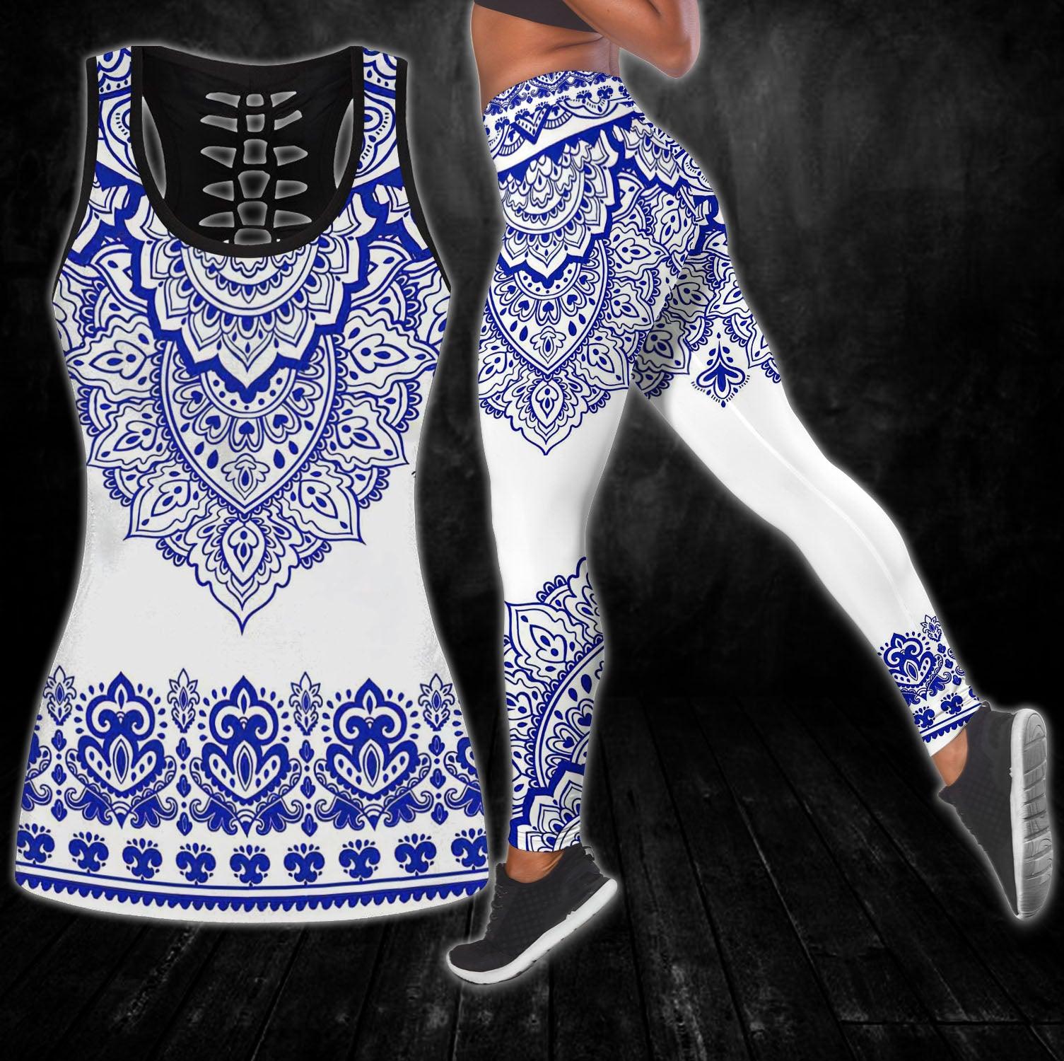 White Mandala Skull Tanktop and Leggings - Wonder Skull