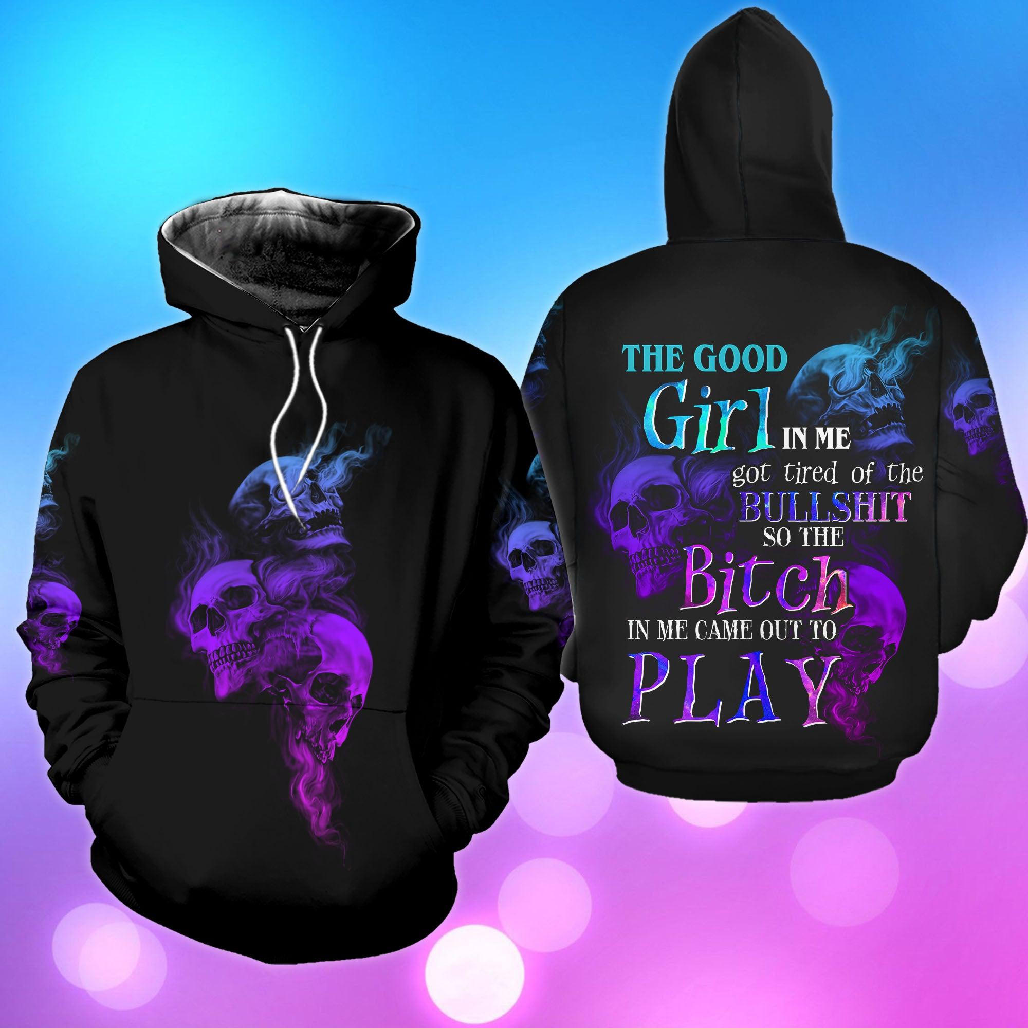 The Good Girl In Me Funny Hoodie For Women - Wonder Skull