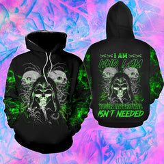 Green Skull I Am Who I Am Funny Hoodie For Women - Wonder Skull