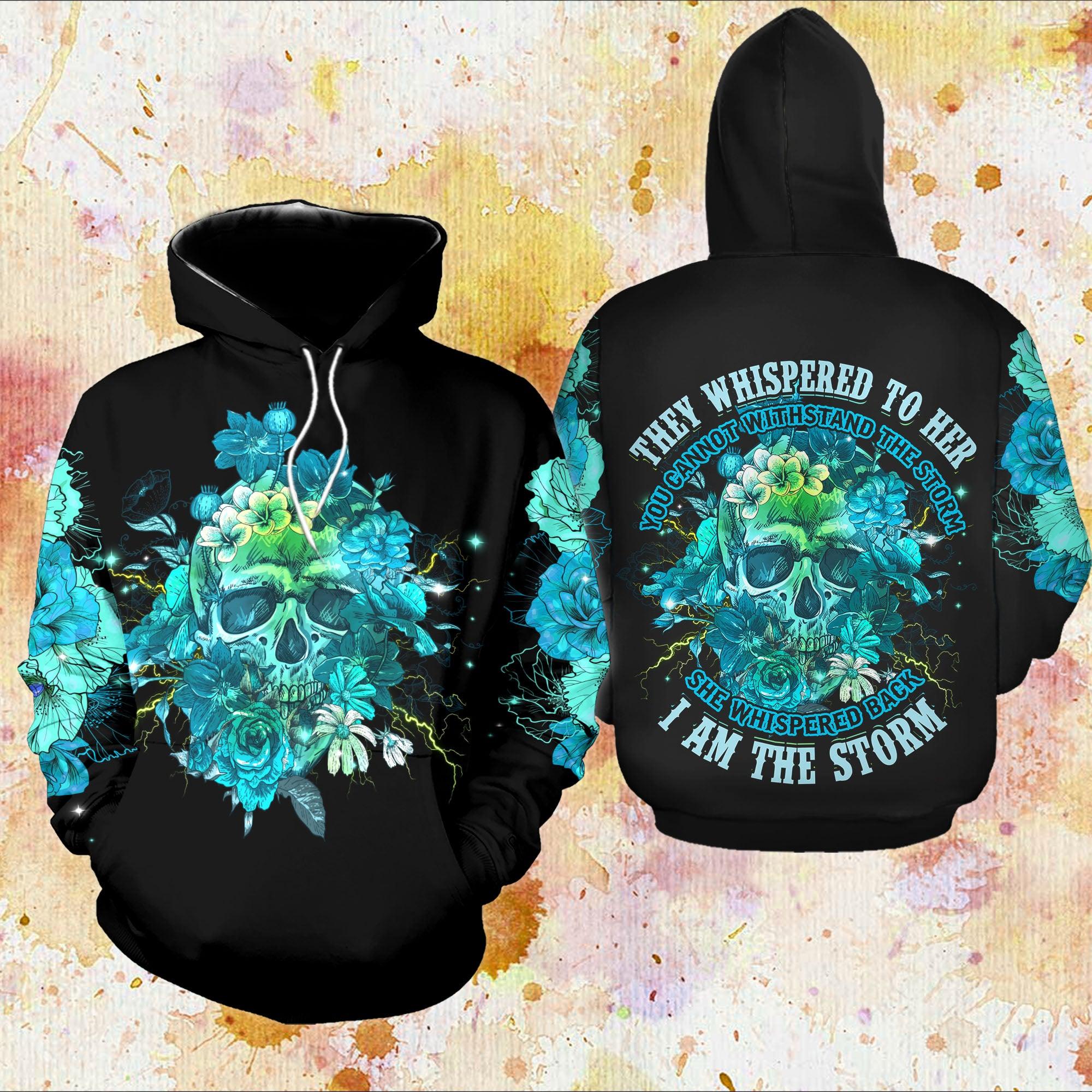 Green Skull They Whispered To Her Funny Hoodie For Women - Wonder Skull