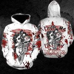 Love Me Like My Demons Do Funny Hoodie For Women - Wonder Skull