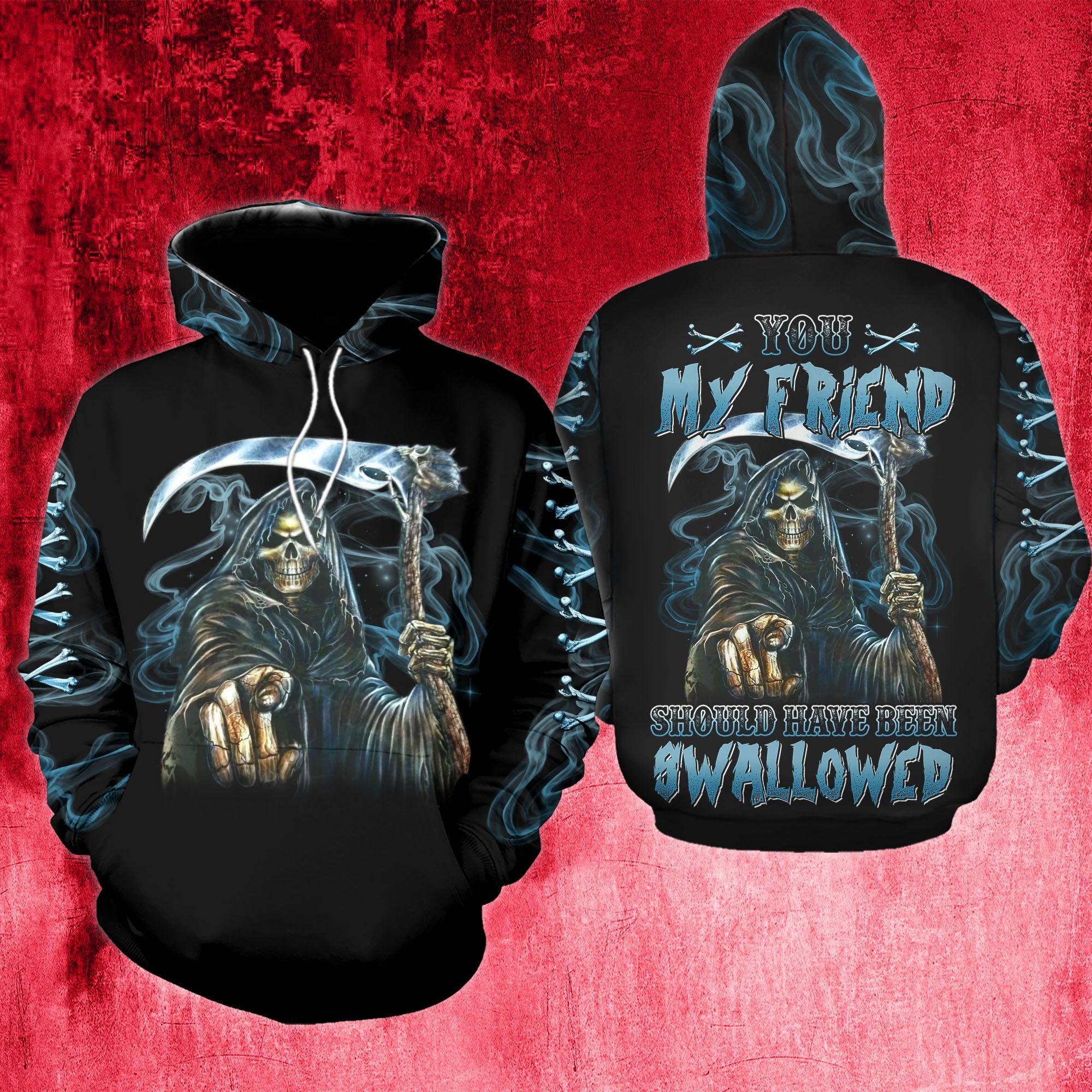 You My Friend Should Have Been Swallowed Funny Hoodie For Women - Wonder Skull