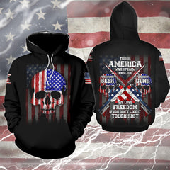 This Is America Skull Funny Hoodie For Women - Wonder Skull