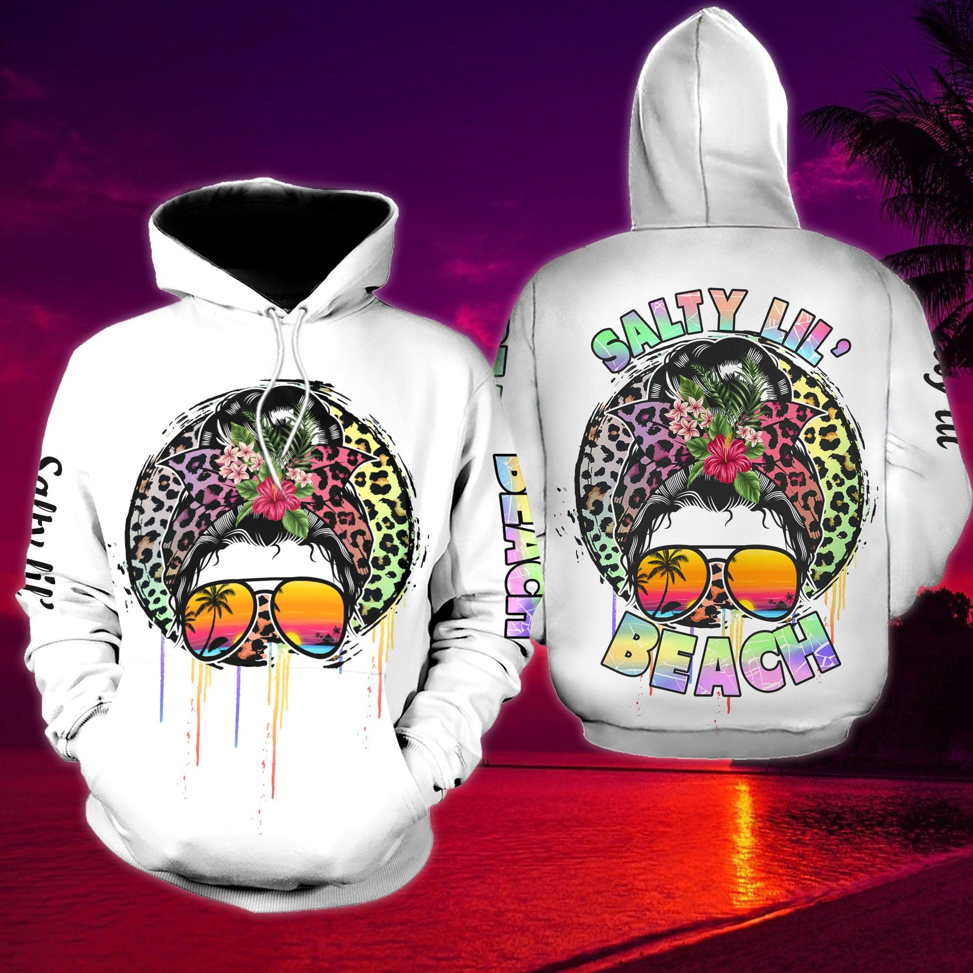 Salty Lil' Beach Funny Hoodie For Women - Wonder Skull