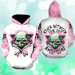 Rose Skull Stuck Between IDK IDC IDGAF Funny Hoodie For Women - Wonder Skull