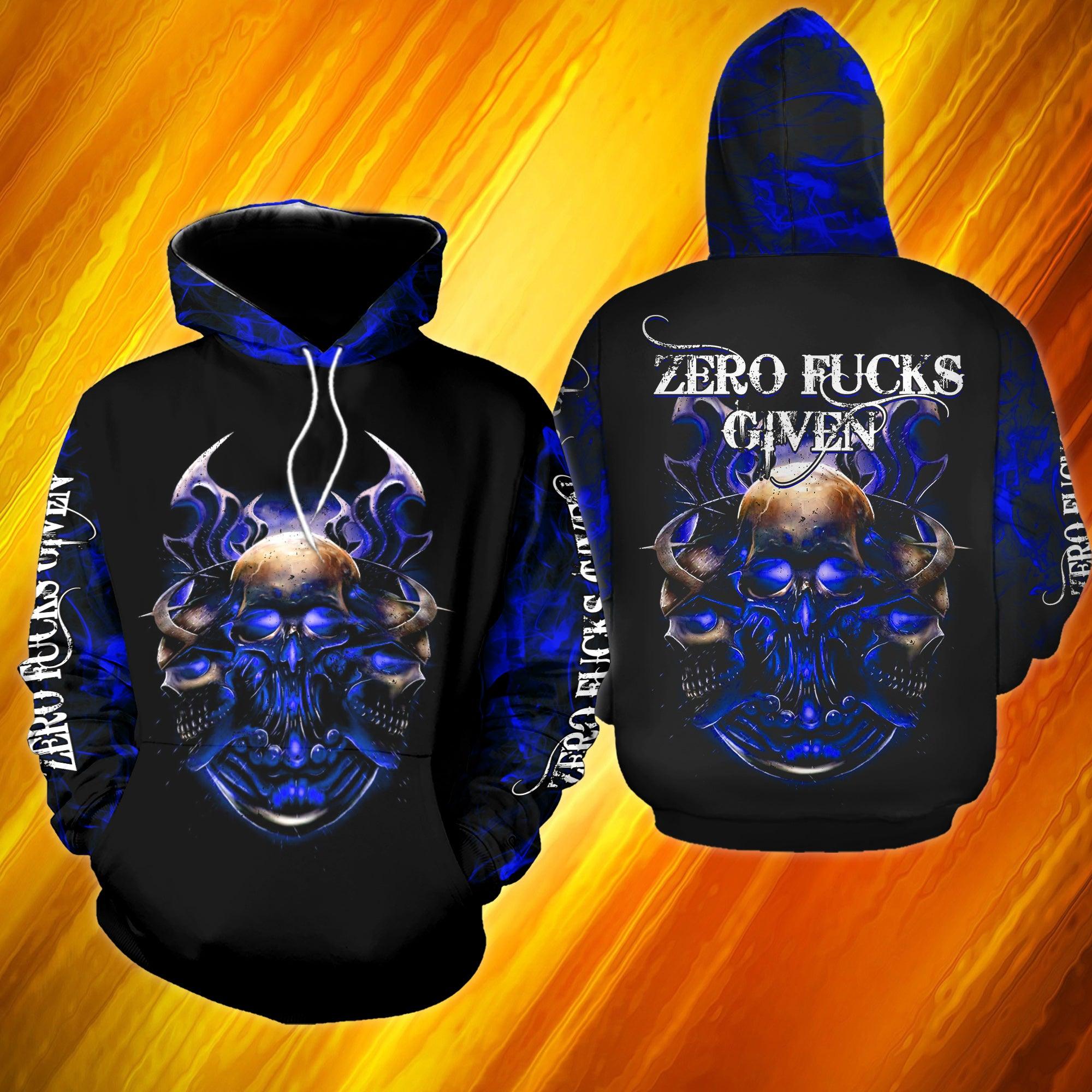 Zero Fucks Givens Funny Hoodie For Women - Wonder Skull