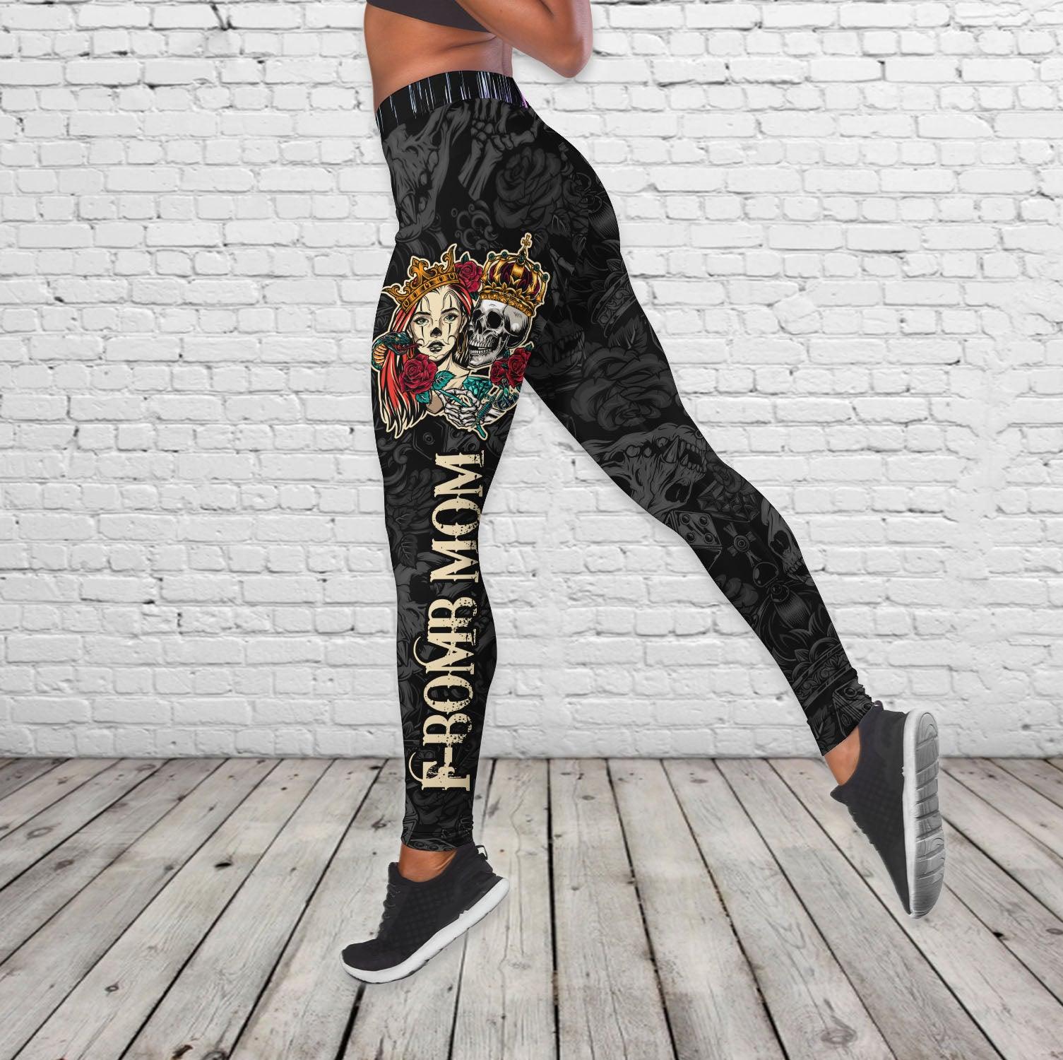 F-bomb Mom Tattoos Skull Girl Tanktop and Leggings - Wonder Skull