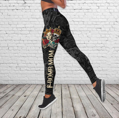 F-bomb Mom Tattoos Skull Girl Tanktop and Leggings - Wonder Skull
