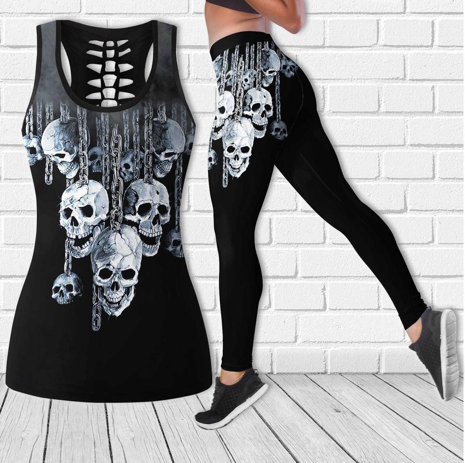 Gothic Chain Skull Combo Tanktop & Leggings - Wonder Skull