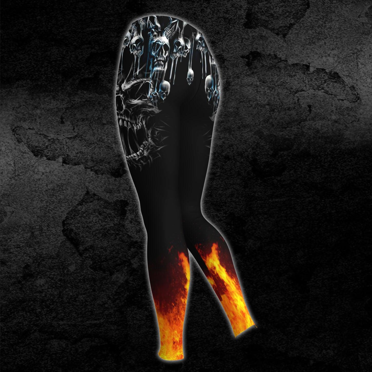 Christmas Skull Fire Combo Hoodie and Leggings - Wonder Skull