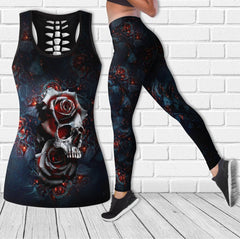 Cool Lava Rose Skull Combo Tanktop & Leggings - Wonder Skull