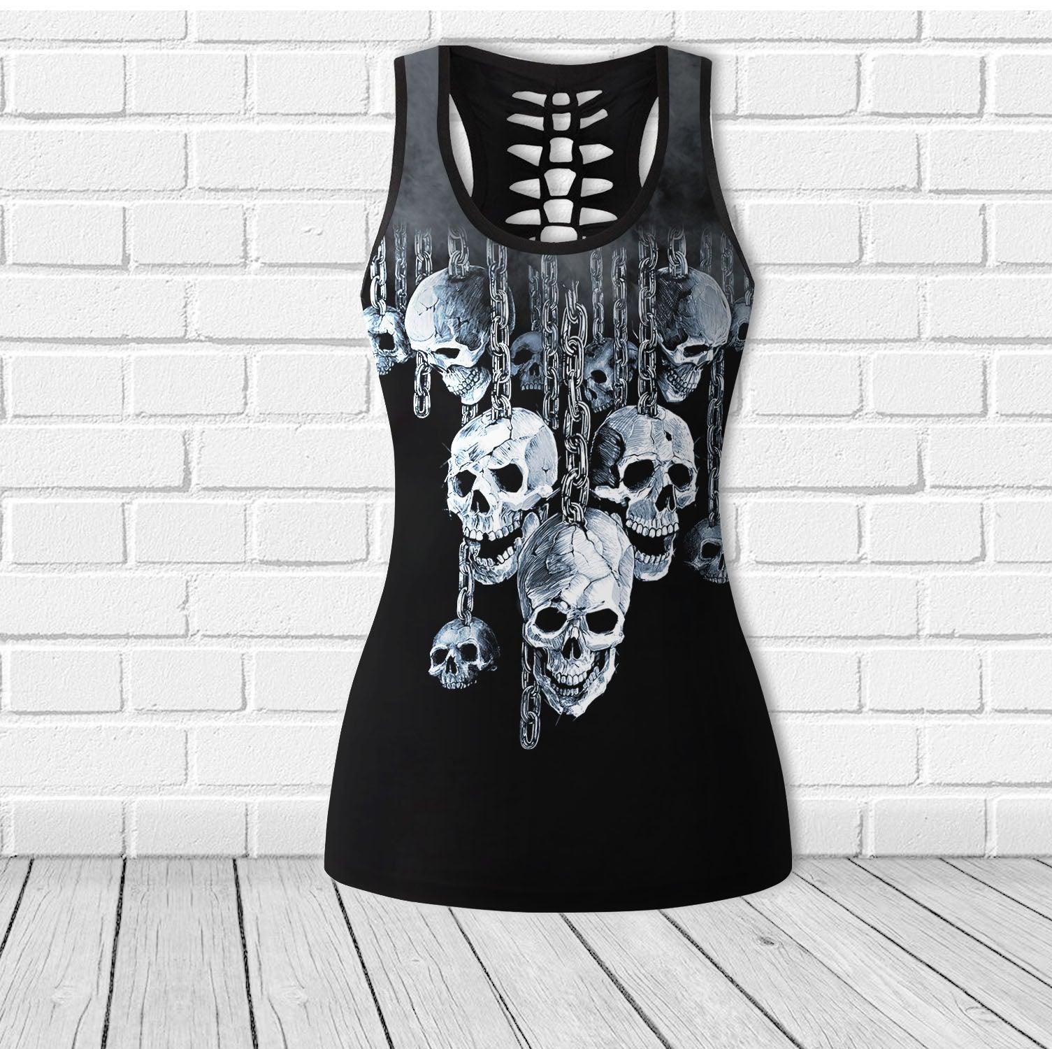 Gothic Chain Skull Combo Tanktop & Leggings - Wonder Skull