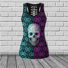 Skull Pattern Gothic Cool Combo Tanktop & Leggings Yoga - Wonder Skull