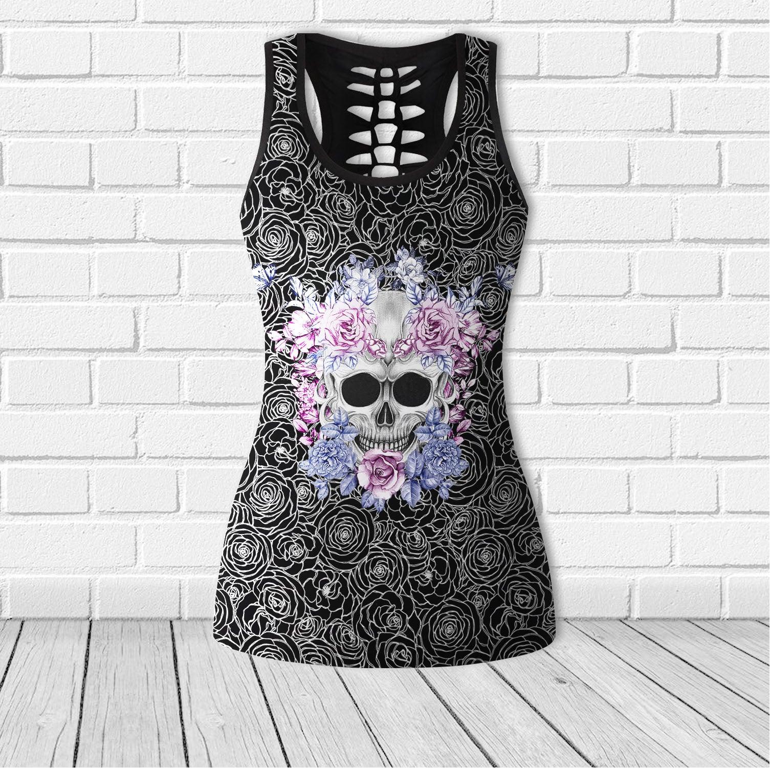 Skull Rose Combo Tanktop & Leggings Yoga - Wonder Skull