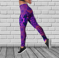 Cool Sugar Skull Pattern Purple Combo Tanktop & Leggings - Wonder Skull