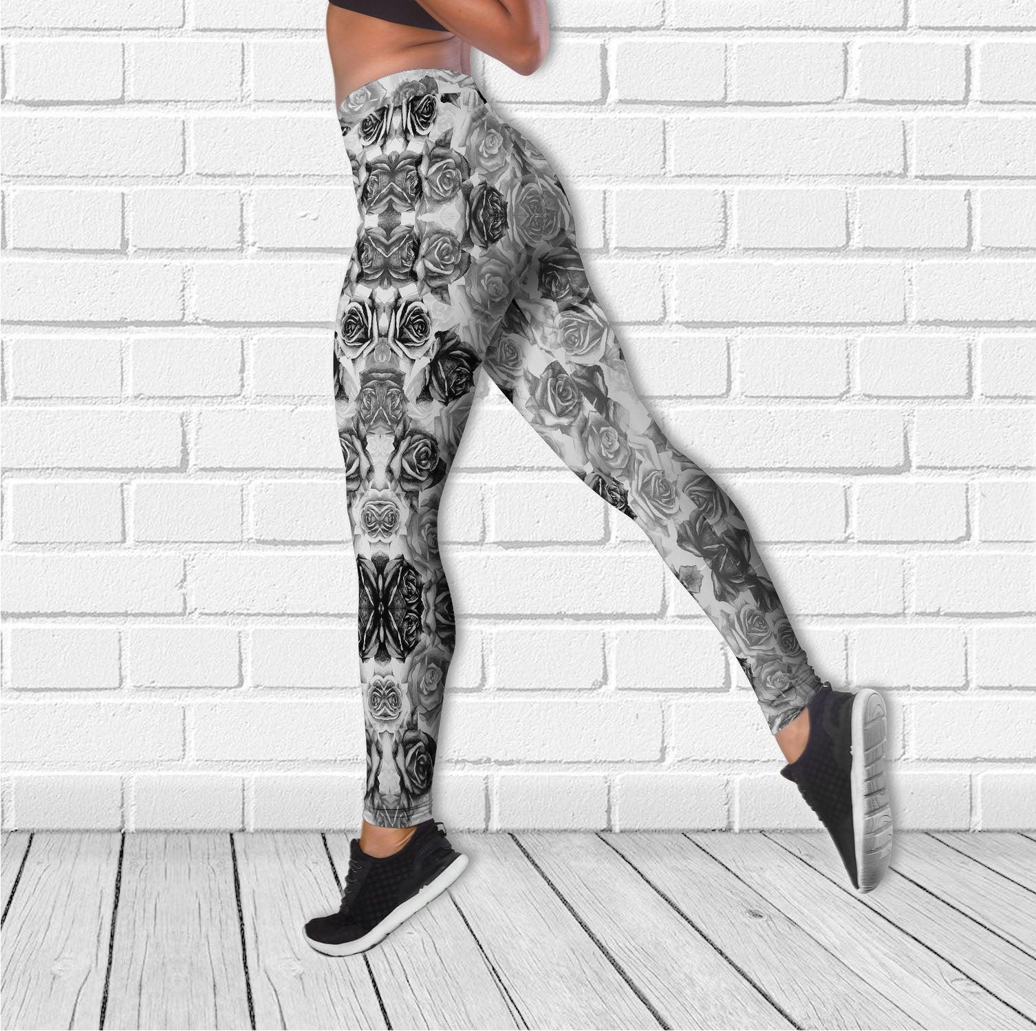 Skull Rose Gothic Red Cool Combo Tanktop & Leggings Yoga - Wonder Skull