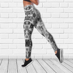 Skull Rose Gothic Red Cool Combo Tanktop & Leggings Yoga - Wonder Skull