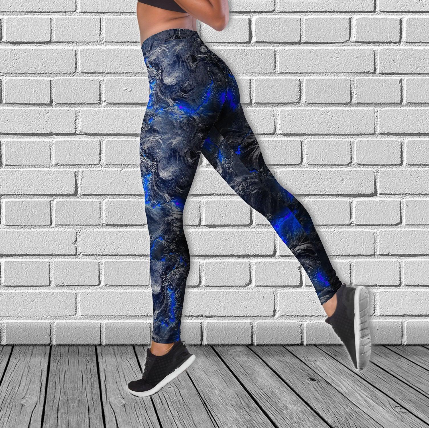 Skull Lava Gothic Blue Cool Combo Tanktop & Leggings Yoga - Wonder Skull