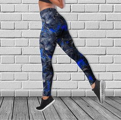 Skull Lava Gothic Blue Cool Combo Tanktop & Leggings Yoga - Wonder Skull