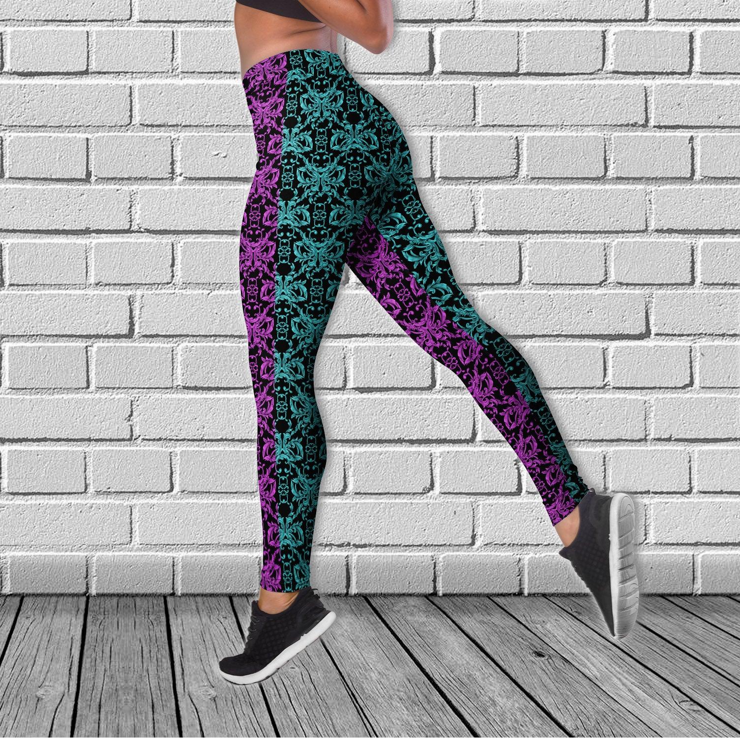 Skull Pattern Gothic Cool Combo Tanktop & Leggings Yoga - Wonder Skull