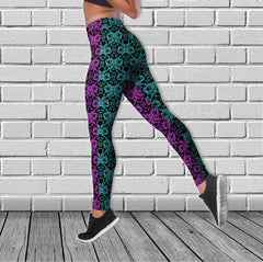 Skull Pattern Gothic Cool Combo Tanktop & Leggings Yoga - Wonder Skull