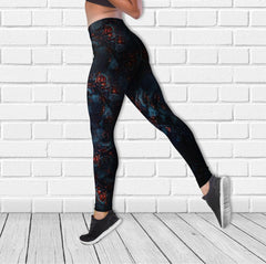Cool Lava Rose Skull Combo Tanktop & Leggings - Wonder Skull